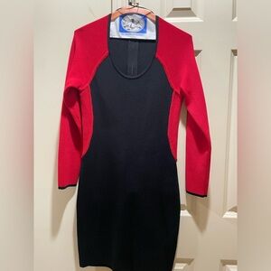 Guess Vibrant Red and Black Knit Fabric